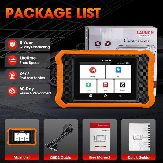 LAUNCH X431 Creader Elite 2.0 OBD2 Diagnosegerät für BMW/für Mini/für Rolls Royce Gleiche Funktion wie LAUNCH X431 Diagnosegerät Tool,vollständige System,50+ Reset,aktiver Test,ECU-Codierung