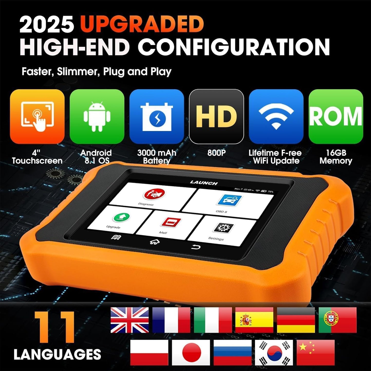 LAUNCH X431 Creader Elite 2.0 OBD2 Diagnosegerät für BMW/für Mini/für Rolls Royce Gleiche Funktion wie LAUNCH X431 Diagnosegerät Tool,vollständige System,50+ Reset,aktiver Test,ECU-Codierung
