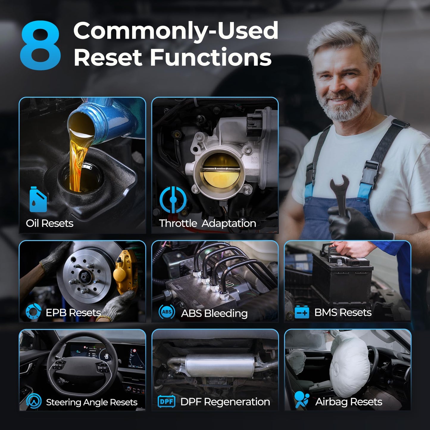 TOPDON OBD2 DiagnosegerÀt Bidirektionales Scan-Tool, ArtiDiag900 Lite Vollsystem-Auto diagnose mit Aktivem Test, 8 Reset-Diensten, Kabelloser OBD2-Autoscanner