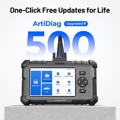 TOPDON ArtiDiag 500 OBD2 Diagnosegerät Auto,4 Systemdiagnose/6 Service Funktionen/10 OBD2 Funktionen/Auto VIN, KFZ Fehlerauslesegerät für Motor/ABS/SRS/Getriebe, lebenslang Software-Update