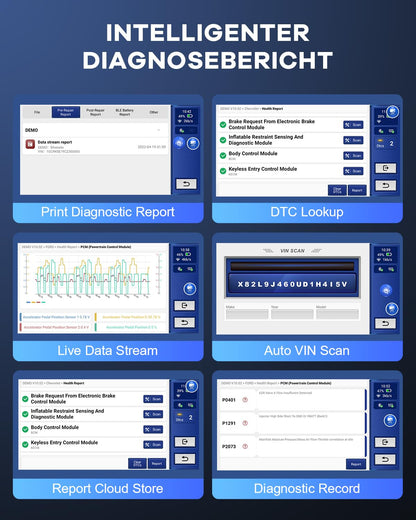 MUCAR OBD2 Diagnosegerät Für Alle Fahrzeuge,VO6 Diagnosegerät Auto Mit 28 Servicefunktionen & Alle Systemdiagnosen Für Immer Frei,Auslesegerät Auto Mit Bluetooth
