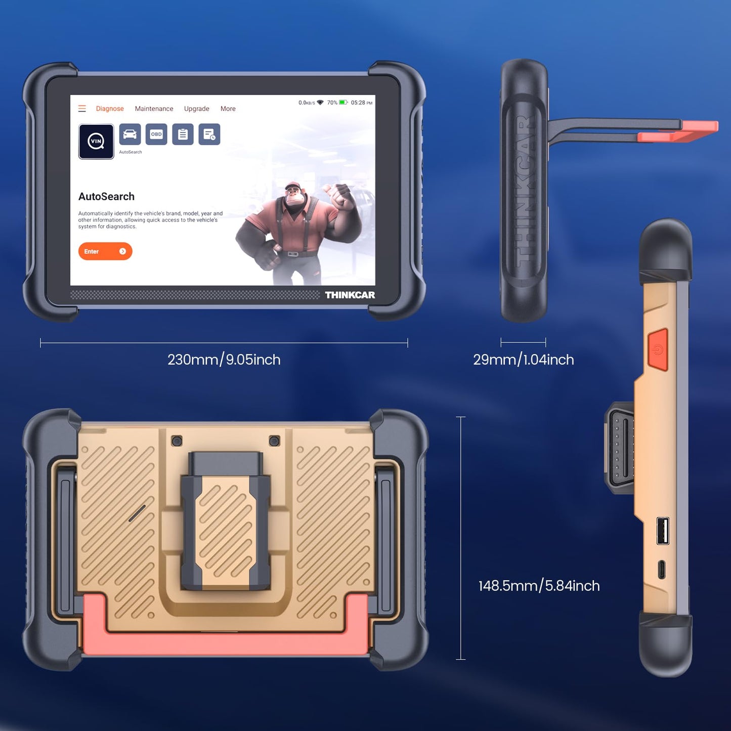 OBD2 Diagnosegerät, ThinkScan 689BT Diagnosegerät Auto Mit 34+ Reset-Funktion Und Volle Systemdiagnose, Auslesegerät Auto Für Aktives Testen/ECU-Codierung/BI-Direktionale Steuerung/CANFD&DoIP