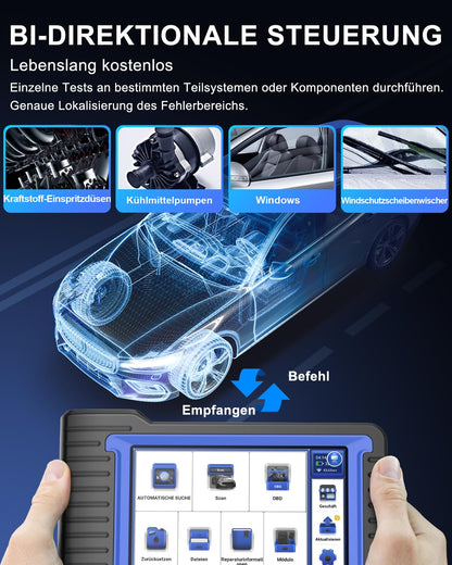 OBD2 Diagnosegerät, MUCAR VO7 Diagnosegerät Auto Mit Volle Systemdiagnose+28 Reset-Funktion, Auto Diagnosegerät Für BI-Direktionale Steuerung/Aktives Testen/ECU-Kodierung, 3 Jahre Kostenlose Updates