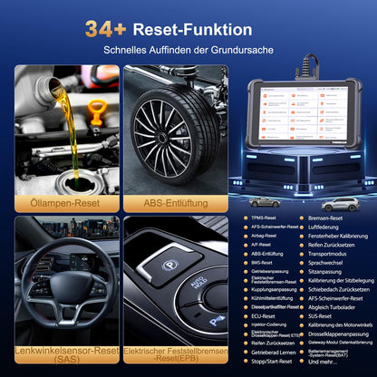 OBD2 Diagnosegerät, ThinkScan 689 Diagnosegerät Auto Mit 34 Reset-Funktion + Volle Systemdiagnose, Auslesegerät Auto Für Aktives Testen/Erweiterte ECU-Codierung/BI-Direktionale Steuerung