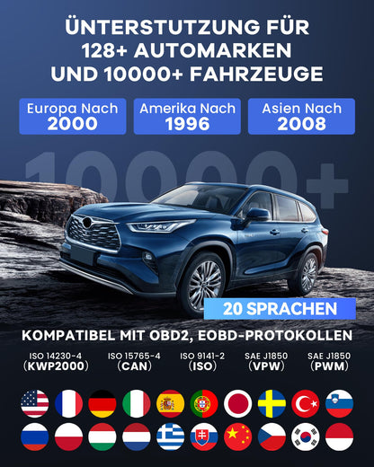 MUCAR OBD2 Diagnosegerät Für Alle Fahrzeuge,VO6 Diagnosegerät Auto Mit 28 Servicefunktionen & Alle Systemdiagnosen Für Immer Frei,Auslesegerät Auto Mit Bluetooth