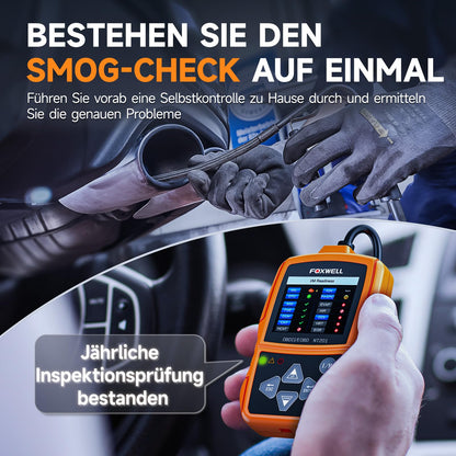 FOXWELL NT201 OBD2 Diagnosegerät Auto, OBD-II/EOBD KFZ Diagnosegerät für alle Fahrzeuge, 10 OBD2 Modi, One Touch I/M Bereitschaftstaste, Auslesegerät Auto für alle Baujahr 1996