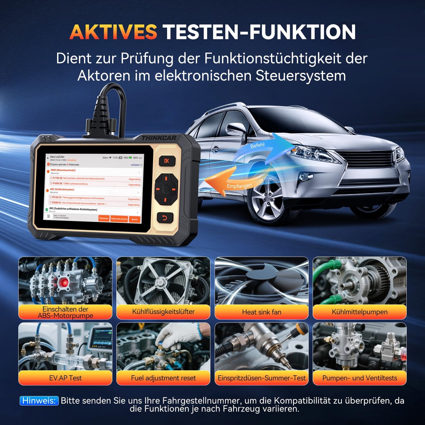 OBD2 Diagnosegerät, ThinkScan 662 Diagnosegerät Auto Mit 12 Reset-Funktion + 4 Systemdiagnose (ECM/TCM/SRS/ABS), Auto Diagnosegerät Für Aktives Testen, CANFD-Protokoll, Kostenlose Updates