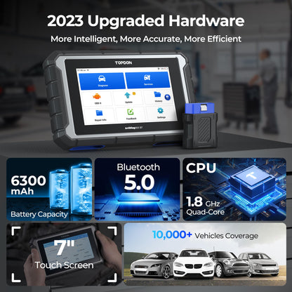 TOPDON OBD2 Diagnosegerät ArtiDiag900BT, ECU-Codierung, 28+ Services für bidirektionales Scannen Aller Systeme, mit 2 Jahren Updates, OBD2 Scanner für alle Fahrzeuge mit AutoVIN FCA