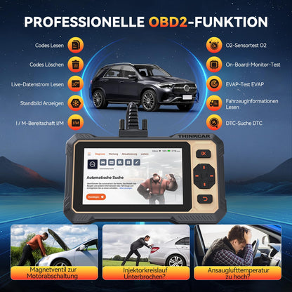 OBD2 Diagnosegerät, ThinkScan 662 Diagnosegerät Auto Mit 12 Reset-Funktion + 4 Systemdiagnose (ECM/TCM/SRS/ABS), Auto Diagnosegerät Für Aktives Testen, CANFD-Protokoll, Kostenlose Updates
