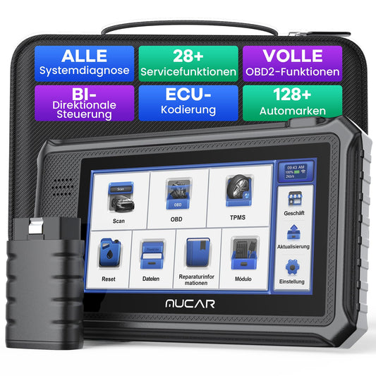 MUCAR OBD2 Diagnosegerät Für Alle Fahrzeuge,VO6 Diagnosegerät Auto Mit 28 Servicefunktionen & Alle Systemdiagnosen Für Immer Frei,Auslesegerät Auto Mit Bluetooth
